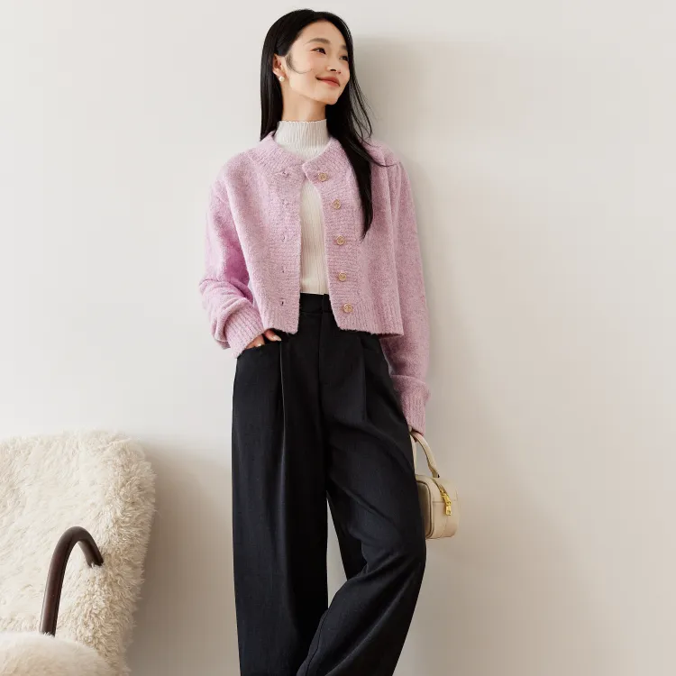 VIMLY Sweaters Women's Pink Purple-2