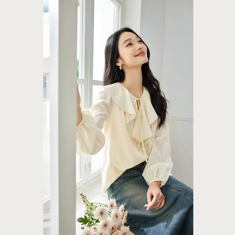 VIMLY Chiffon Shirts Women's-9