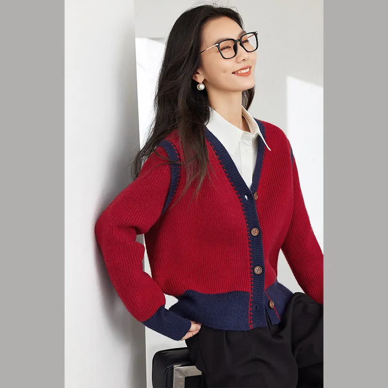VIMLY Knitwear Women's Red-3