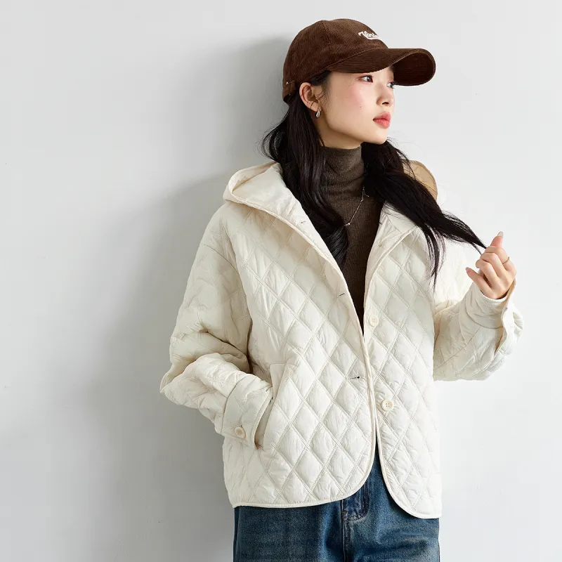 VIMLY Puffer Jacket Women's Cream Apricot-2