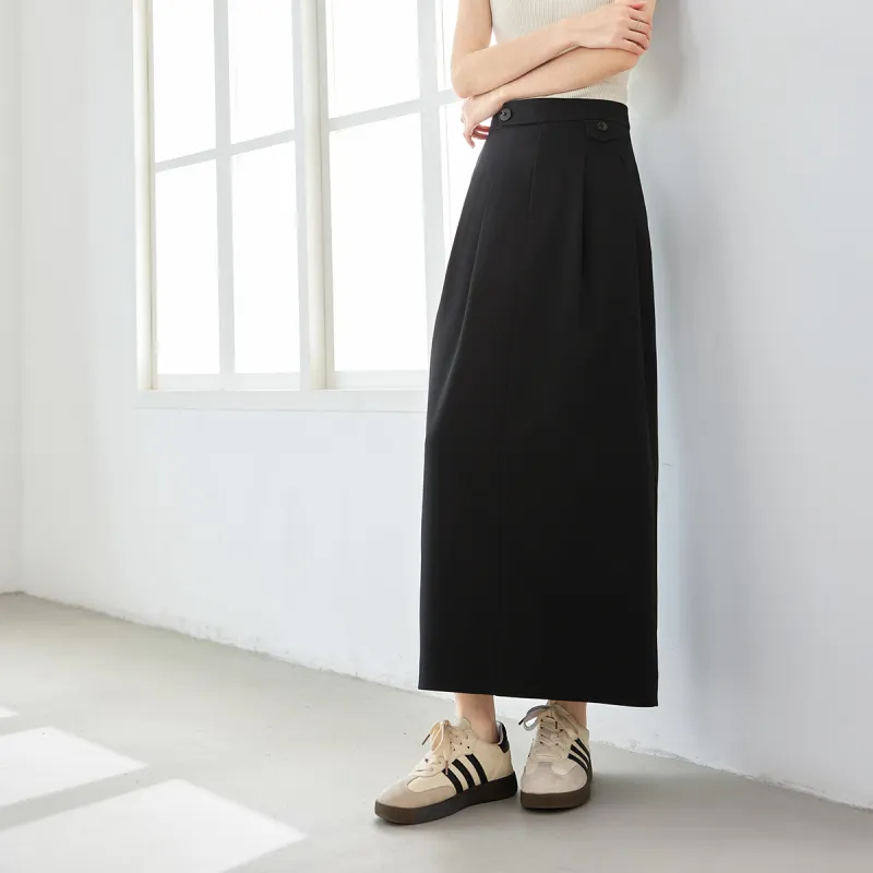 VIMLY Casual Long Skirts Women's Interstellar Black-1