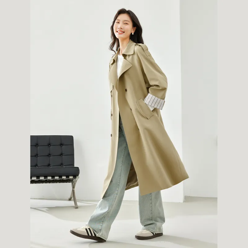 VIMLY Trench Coat Women's Khaki-2