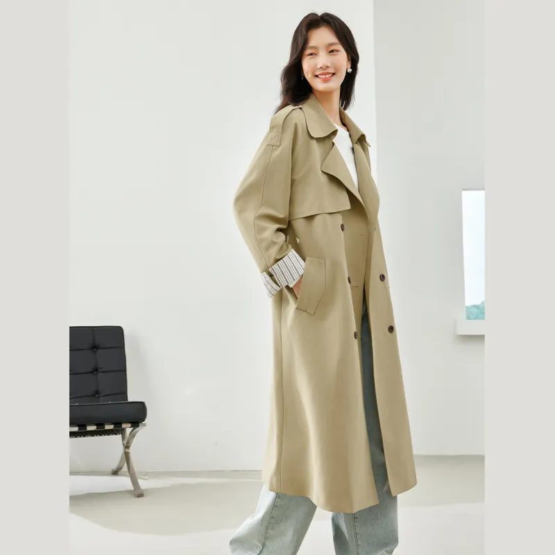 VIMLY Trench Coat Women's Khaki-3