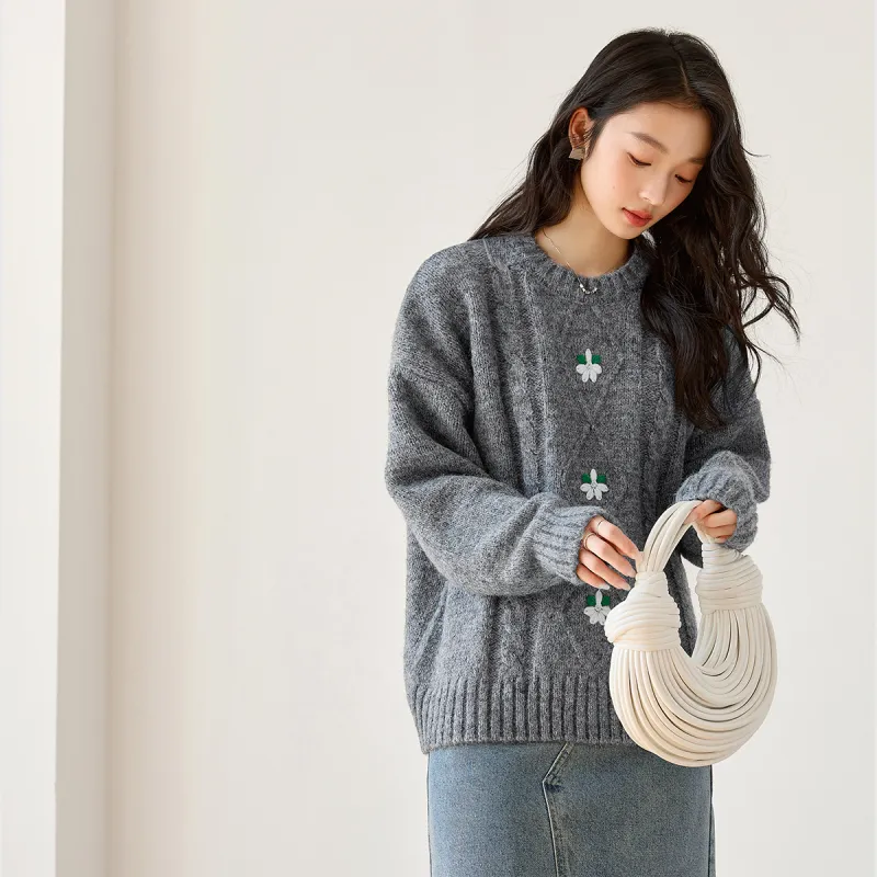 VIMLY Sweaters Women's Gray-3