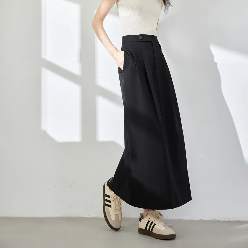 VIMLY Casual Long Skirts Women's Interstellar Black-3