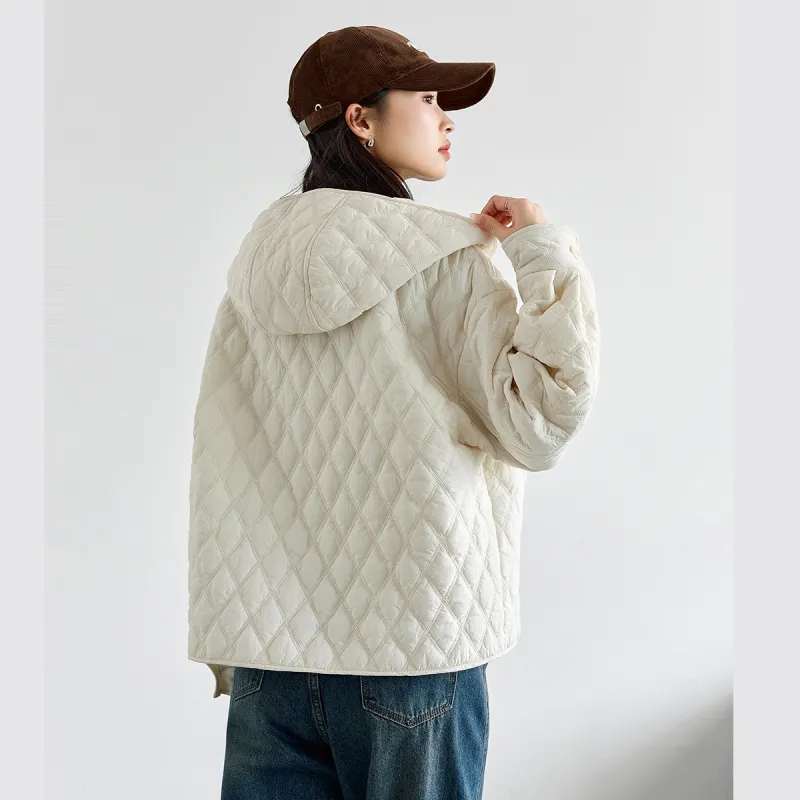 VIMLY Puffer Jacket Women's Cream Apricot-5