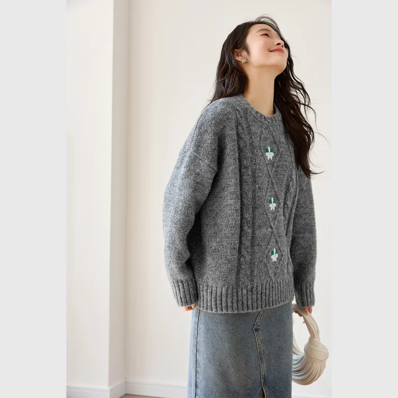 VIMLY Sweaters Women's Gray-5