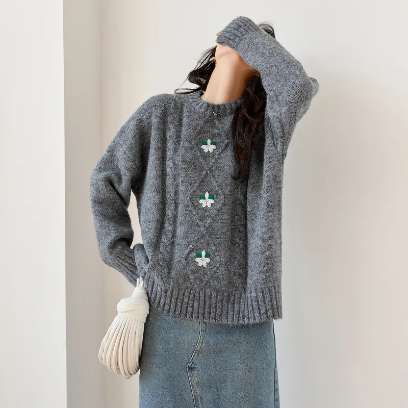VIMLY Sweaters Women's Gray-4