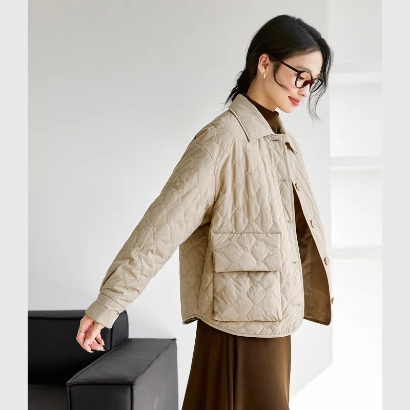 VIMLY Puffer Jacket Women's Khaki-3