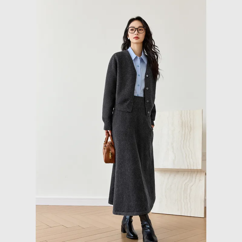 VIMLY Casual Suit Women's Dark Gray-3