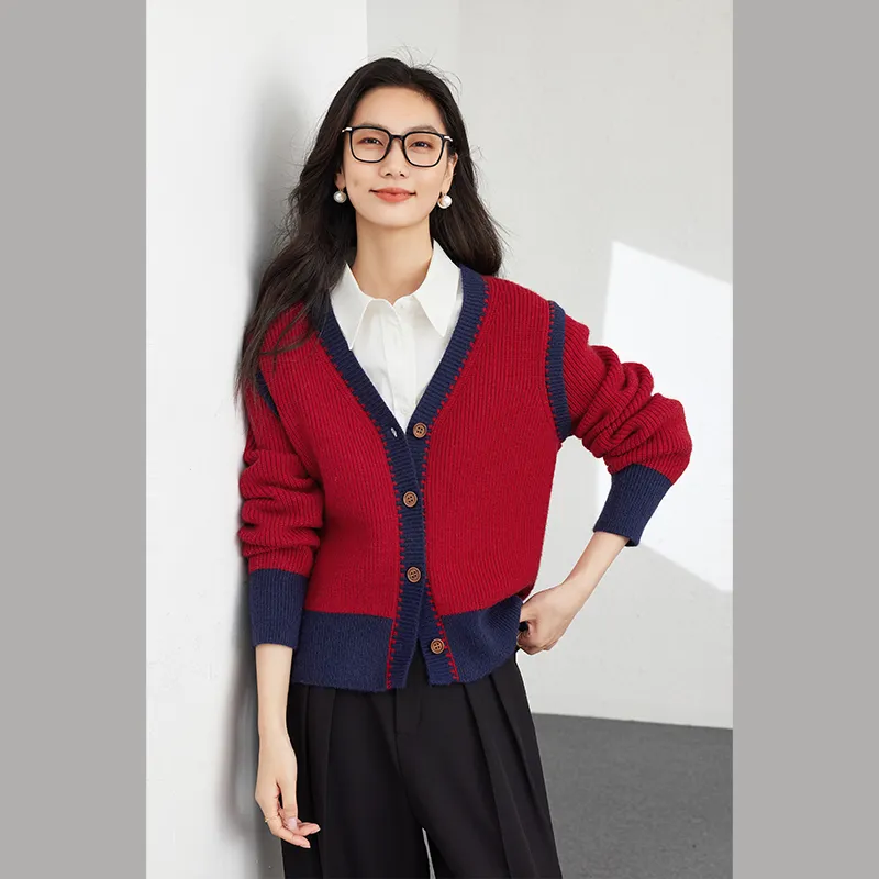 VIMLY Knitwear Women's Red-2
