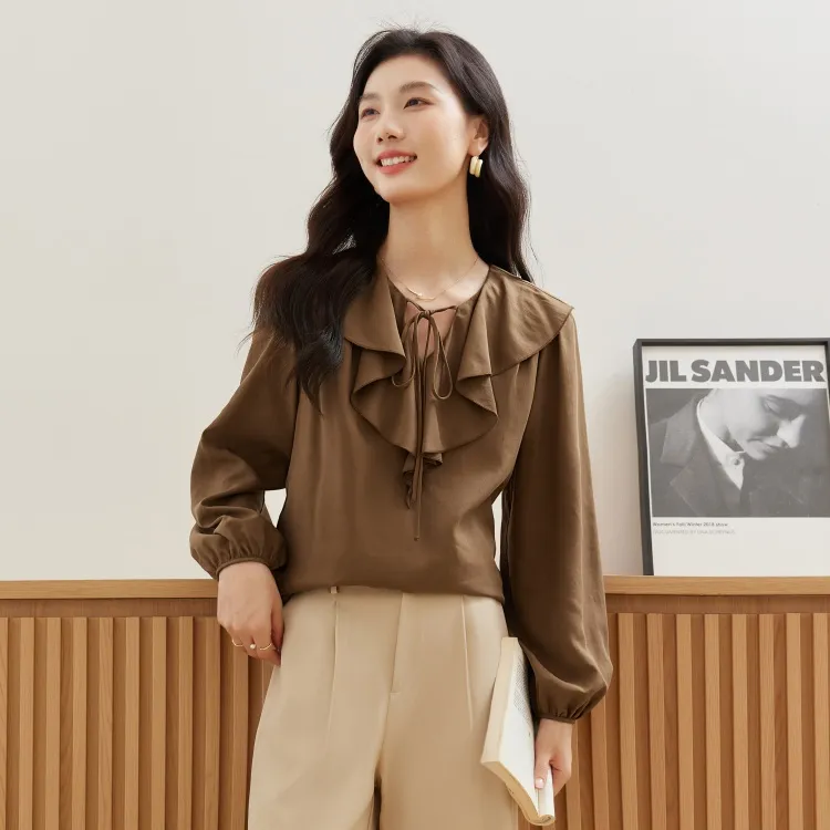 VIMLY Chiffon Shirts Women's-2