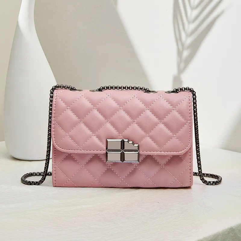 Worm's Home PU Crossbody Bag Women's Black White Pink-6