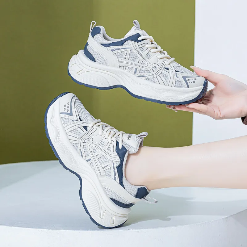 Love Elaine Slip Resistant, Breathable, Lightweight, Height Increasing Low Top Chunky Sneakers Women's-3