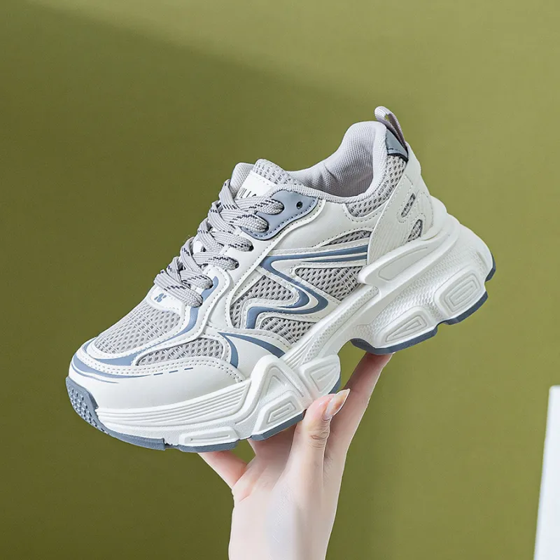 Love Elaine Slip Resistant, Breathable, Lightweight, Height Increasing Low Top Chunky Sneakers Women's-2