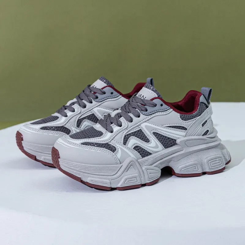 Love Elaine Slip Resistant, Breathable, Lightweight, Height Increasing Low Top Chunky Sneakers Women's-14