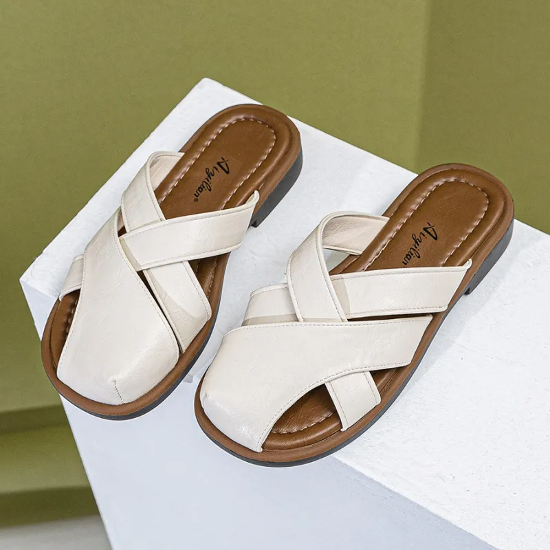 Love Elaine Slip Resistant Closed Toe Slippers Women's Beige-6