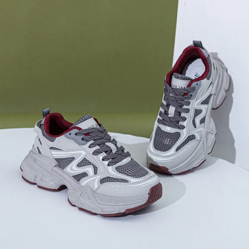 Love Elaine Slip Resistant, Breathable, Lightweight, Height Increasing Low Top Chunky Sneakers Women's-13