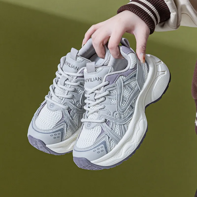 Love Elaine Slip Resistant, Breathable, Lightweight, Height Increasing Low Top Chunky Sneakers Women's-11