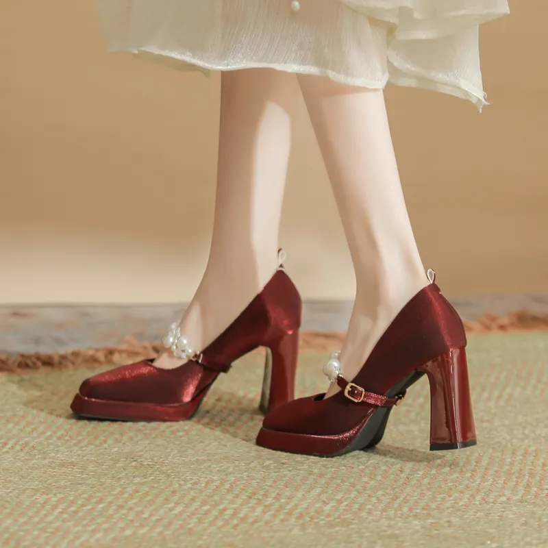 TADSW Chunky Heel High Heels Women's-6