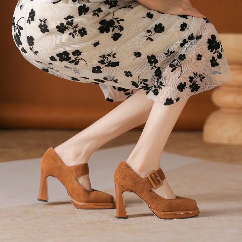 TADSW Chunky Heel High Heels Women's-2