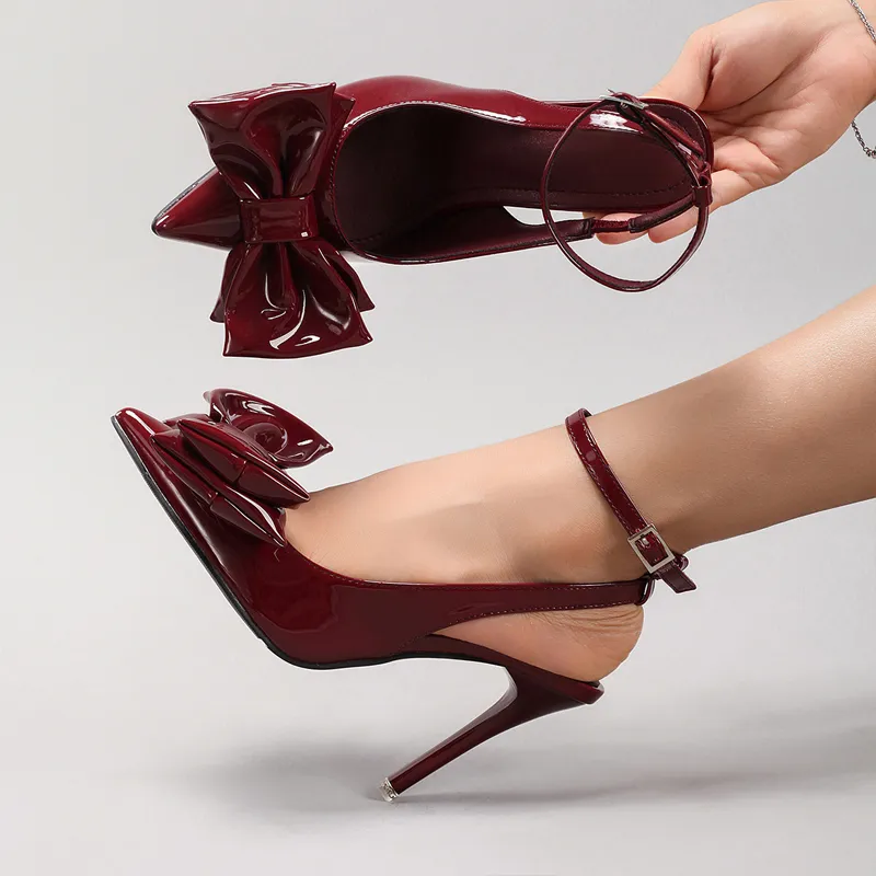 TADSW High Heels Women's Burgundy/Gold/Pink-8