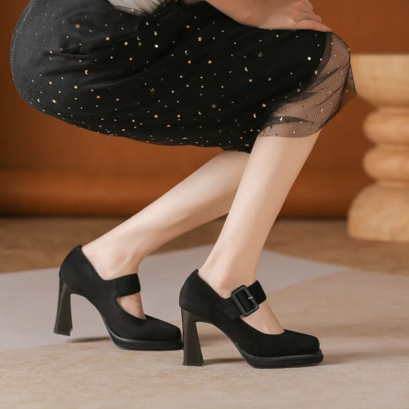 TADSW Chunky Heel High Heels Women's-5