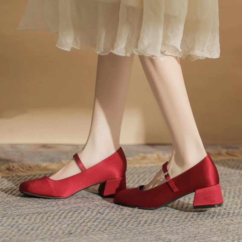 TADSW Chunky Heel High Heels 4.5cm Women's-3