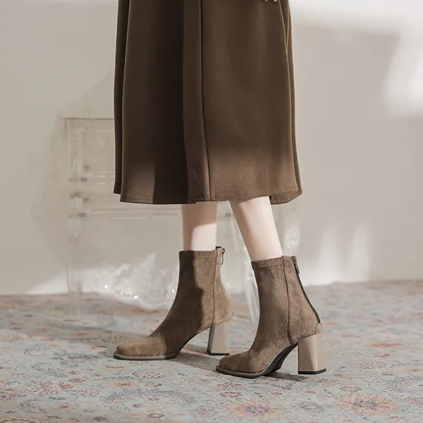 TADSW Ankle Boots Women's Khaki/Black-4