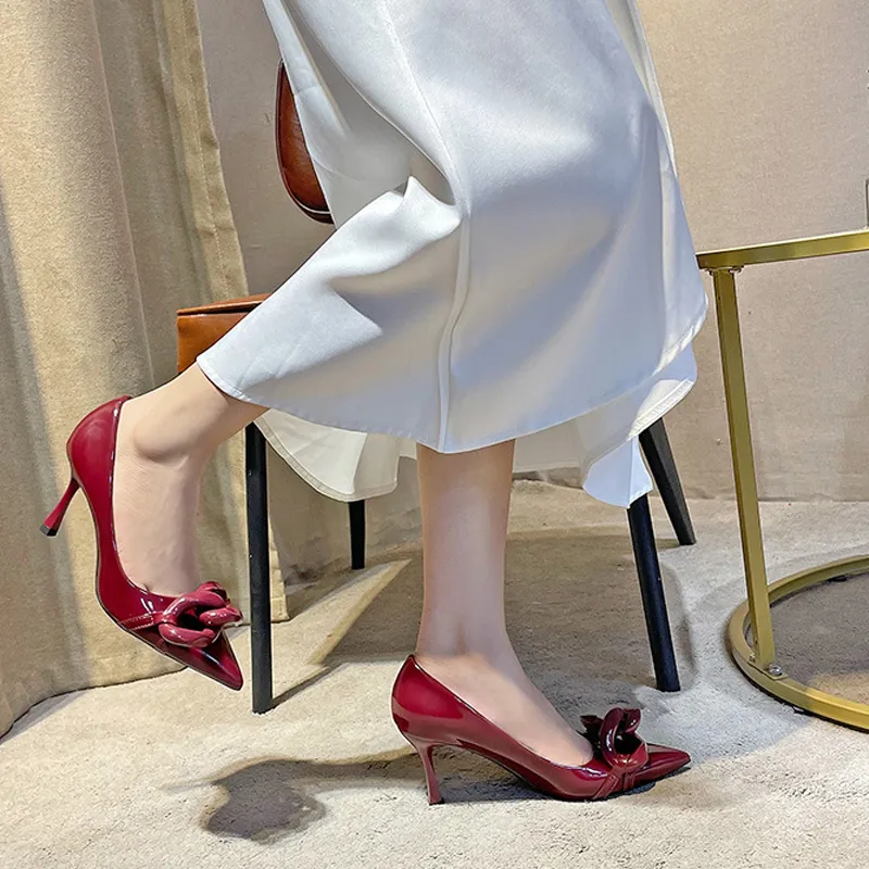 TADSW High Heels Women's Burgundy-4