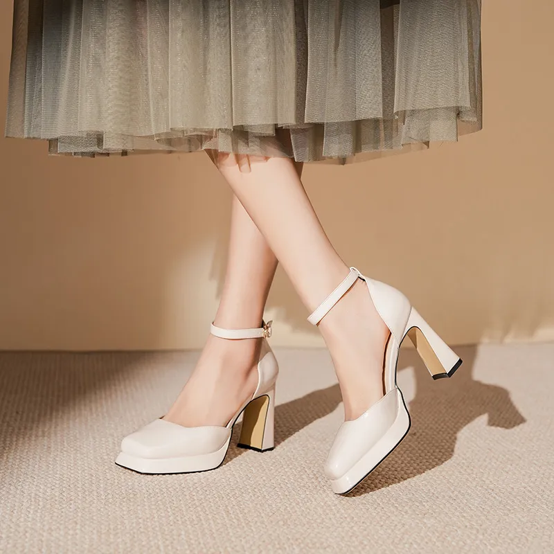 TADSW Chunky Heel High Heels 9cm Women's-1