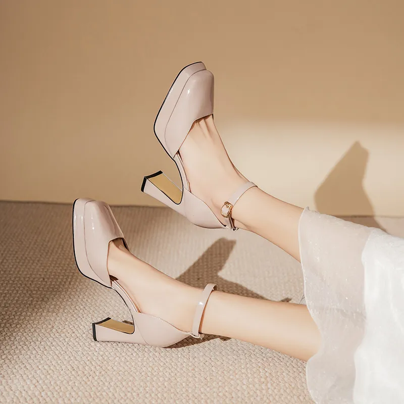 TADSW Chunky Heel High Heels 9cm Women's-8