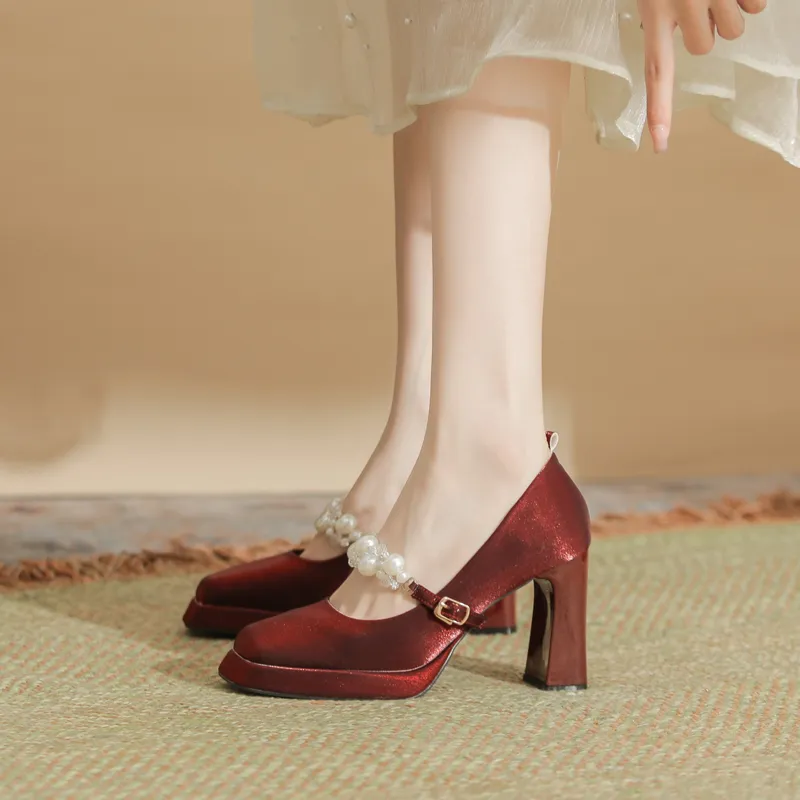 TADSW Chunky Heel High Heels Women's-7