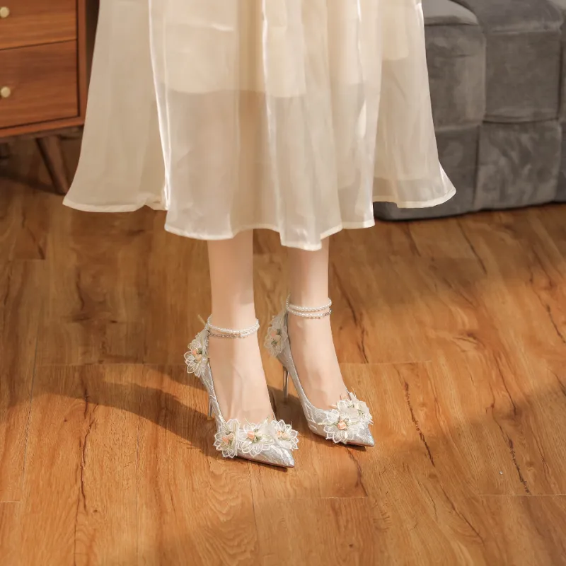 TADSW Slim Heel High Heels 8.5cm Women's Champagne-2