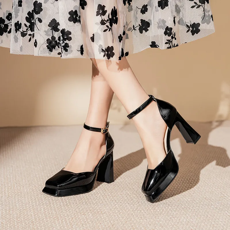 TADSW Chunky Heel High Heels 9cm Women's-11