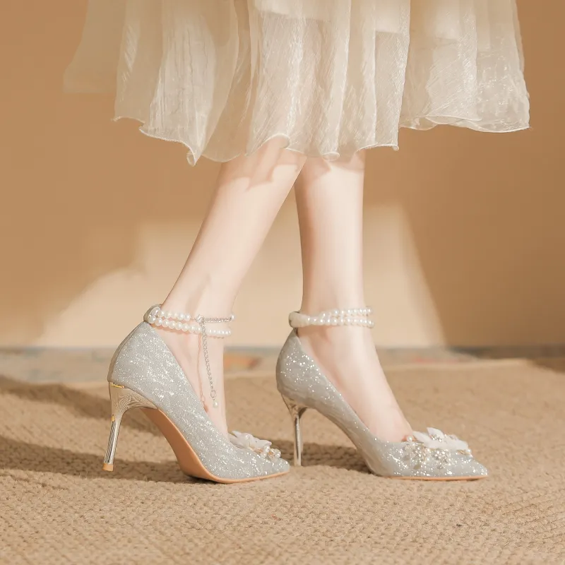 TADSW High Heels Women's Silver/Champagne/-2