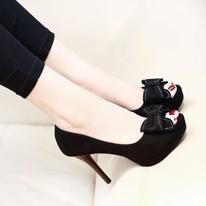 TADSW Slim Heel High Heels Women's Black-5