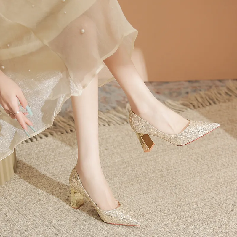 TADSW Chunky Heel High Heels Women's-4