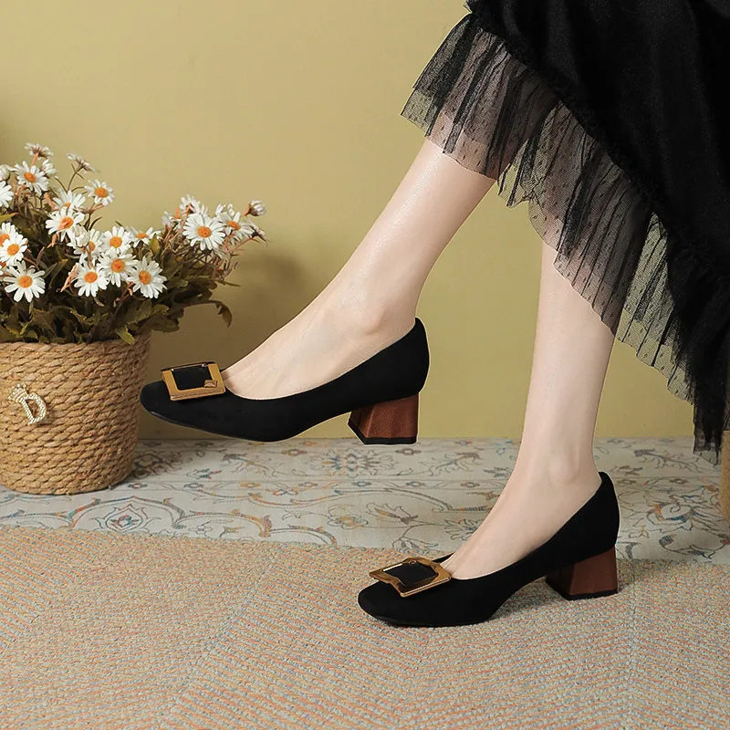 TADSW Chunky Heel High Heels 4.5cm Women's-2