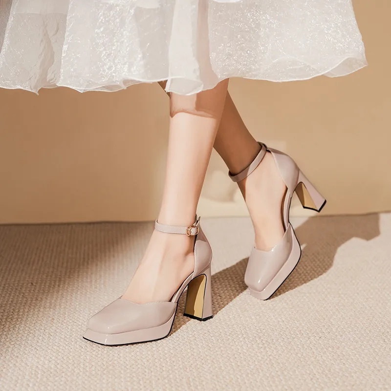 TADSW Chunky Heel High Heels 9cm Women's-6
