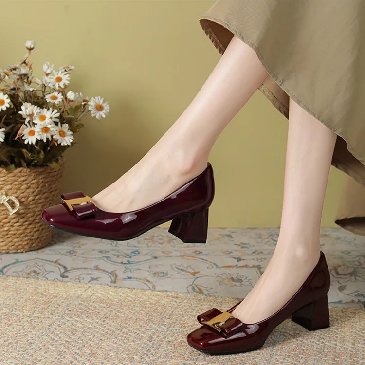 TADSW Chunky Heel High Heels 5cm Women's-8