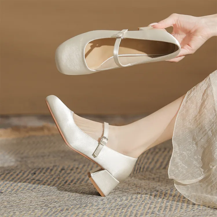 TADSW Chunky Heel High Heels 4.5cm Women's-7