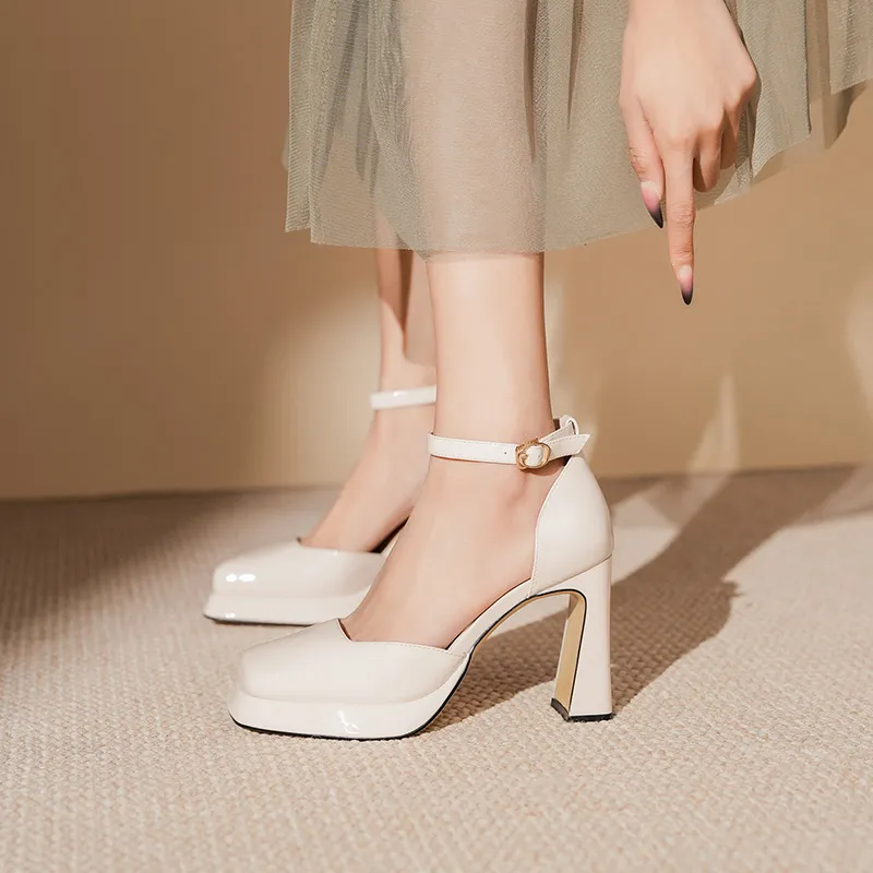 TADSW Chunky Heel High Heels 9cm Women's-2