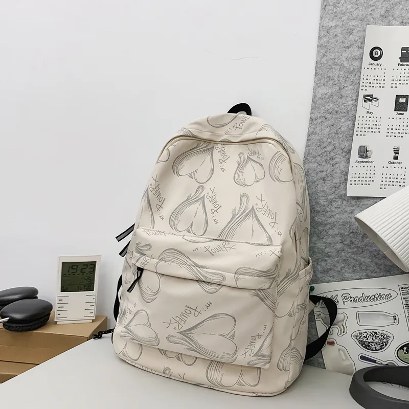 CAREELL Nylon Backpack Unisex White/Black-8