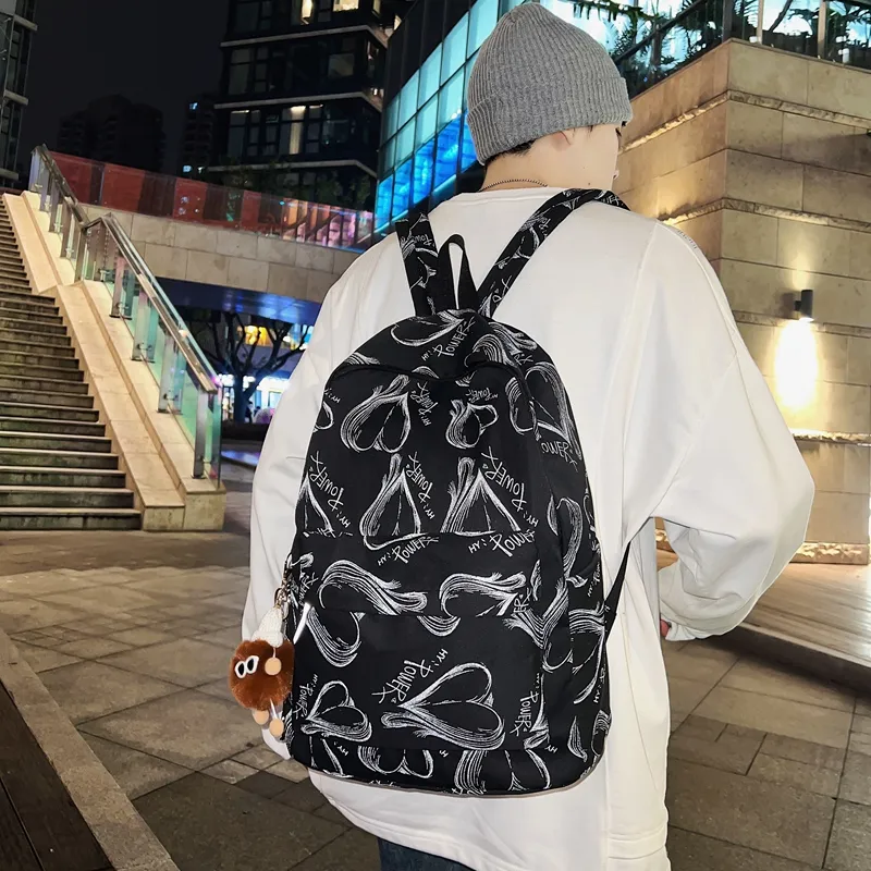 CAREELL Nylon Backpack Unisex White/Black-22