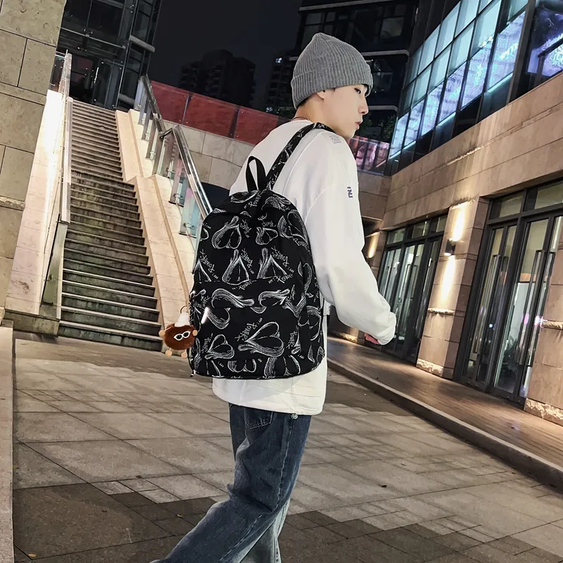 CAREELL Nylon Backpack Unisex White/Black-21