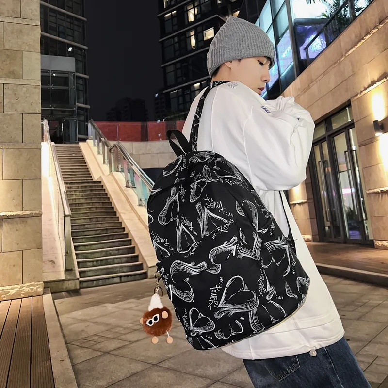 CAREELL Nylon Backpack Unisex White/Black-24