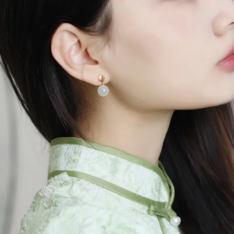 Jade Said Earrings White Jade Women's-5