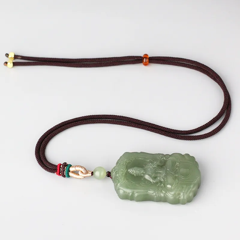 Jade Said Hetian Jade Hetian Jade Pendants Men's Green Jade-5