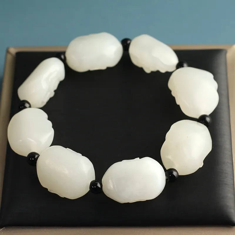 Jade Said Hetian Jade Bracelets White Jade Men's-4